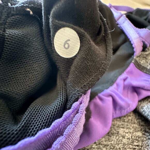 Lululemon Heathered Gray Purple Yogi Dance Tank Top‎ Size 6 - Picture 3 of 5